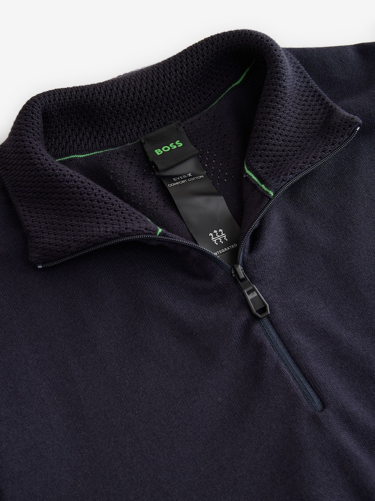 BOSS Blue Regular Fit Ever Quarter Zip Jumper - Image 8 of 8 BOSS Blue Regular Fit Ever Quarter Zip Jumper - Image 8 of 8