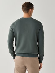 BOSS Dark Green Regular Fit Kanovano Crew Neck Logo Jumper - Image 2 of 4