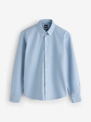 Синий - BOSS Regular Fit Button Down Oxford Shirt - Изображение 1 1