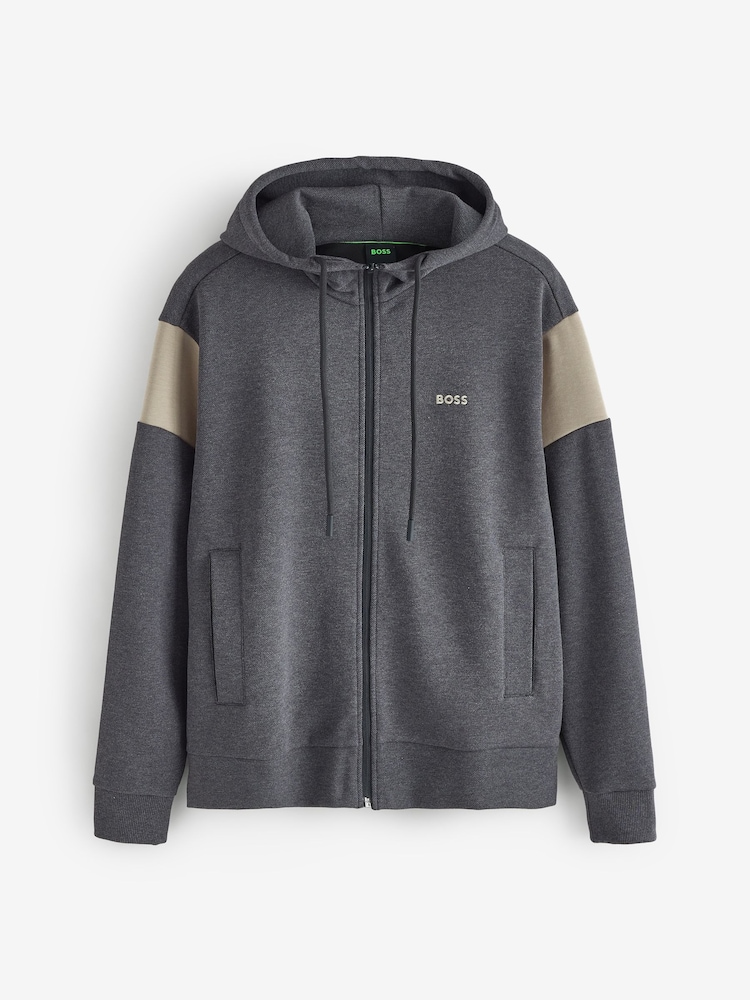 BOSS Grey Regular Fit Panel Detail Tracksuit - Image 2 of 3 BOSS Grey Regular Fit Panel Detail Tracksuit - Image 2 of 3