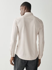 BOSS White Regular Fit Stretch Cotton Shirt - Image 2 of 5