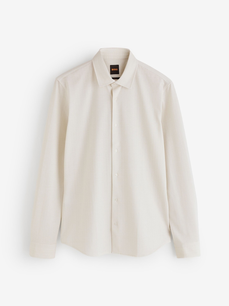 BOSS White Regular Fit Stretch Cotton Shirt - Image 5 of 5 BOSS White Regular Fit Stretch Cotton Shirt - Image 5 of 5