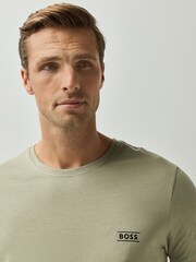 Verde - Camiseta BOSS de Corte estándar con Cuello redondo y logo - Imagen 1 de 4