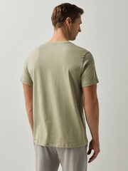 Verde - Camiseta BOSS de Corte estándar con Cuello redondo y logo - Imagen 3 de 4