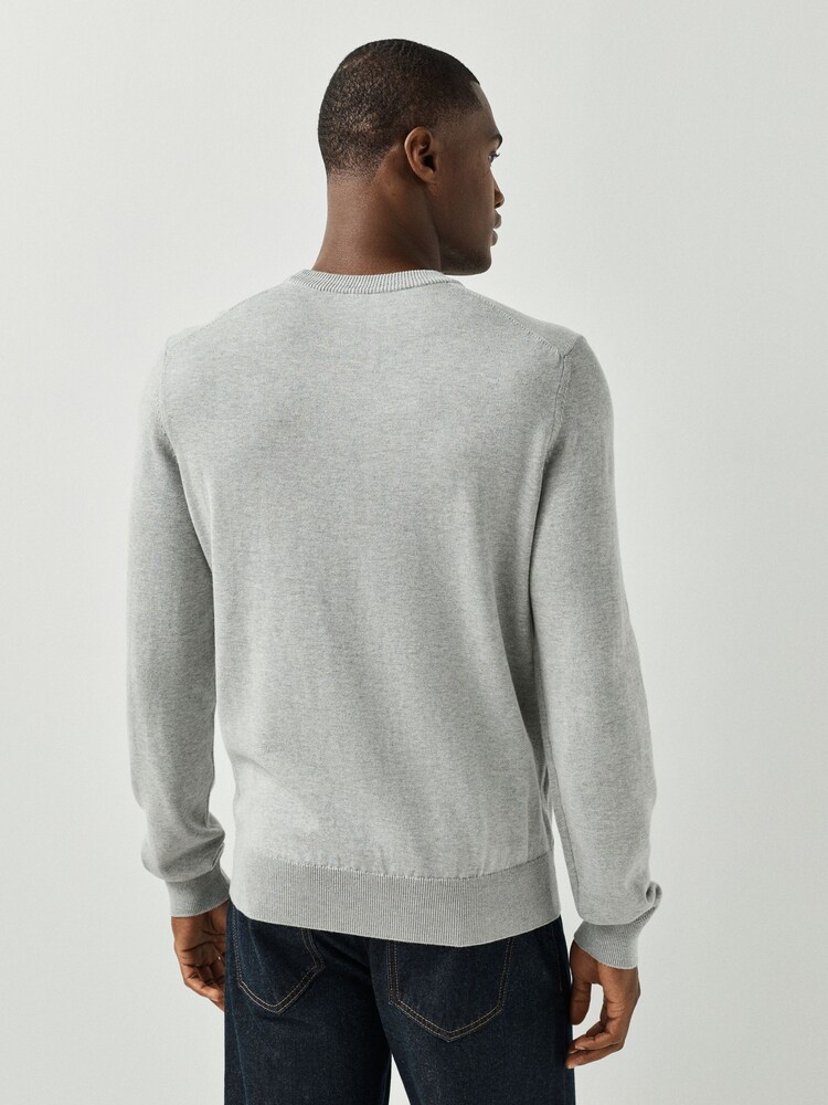 BOSS Grey Regular Fit Kanovano Crew Neck Cotton Cashmere Logo Jumper - Image 2 of 4 BOSS Grey Regular Fit Kanovano Crew Neck Cotton Cashmere Logo Jumper - Image 2 of 4