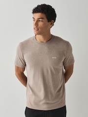 BOSS Beige Regular Fit Logo T-Shirt - Image 1 of 4
