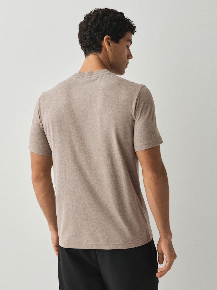 BOSS Beige Regular Fit Logo T-Shirt - Image 2 of 4 BOSS Beige Regular Fit Logo T-Shirt - Image 2 of 4
