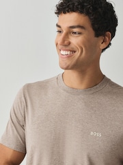 BOSS Beige Regular Fit Logo T-Shirt - Image 3 of 4