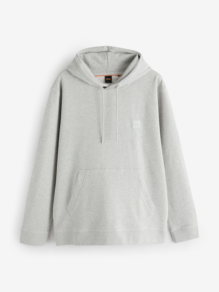 BOSS Grey Regular Fit  Logo Hoodie - Image 4 of 4