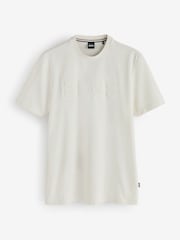 BOSS White Regular Fit Thompson Logo T-Shirt - Image 4 of 4