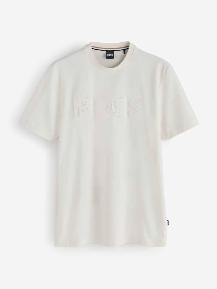 BOSS White Regular Fit Thompson Logo T-Shirt - Image 4 of 4 BOSS White Regular Fit Thompson Logo T-Shirt - Image 4 of 4