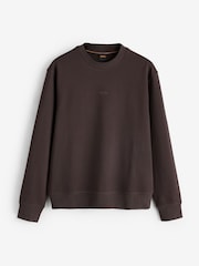 BOSS Brown Regular Fit Logo Crew Neck Sweat Top - Image 4 of 4
