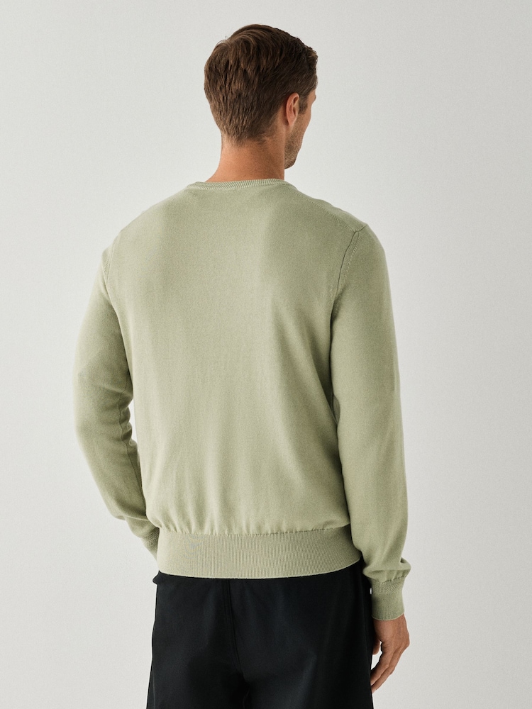 BOSS Green Regular Fit Kanovano Crew Neck Cotton Cashmere Logo Jumper - Image 2 of 4 BOSS Green Regular Fit Kanovano Crew Neck Cotton Cashmere Logo Jumper - Image 2 of 4