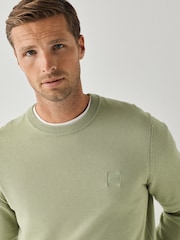BOSS Green Regular Fit Kanovano Crew Neck Cotton Cashmere Logo Jumper - Image 3 of 4