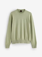 BOSS Green Regular Fit Kanovano Crew Neck Cotton Cashmere Logo Jumper - Image 4 of 4