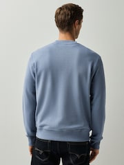 BOSS Blue Regular Fit Logo Crew Neck Sweat Top - Image 2 of 4