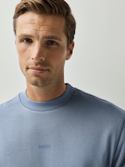 BOSS Blue Regular Fit Logo Crew Neck Sweat Top - Image 3 of 4
