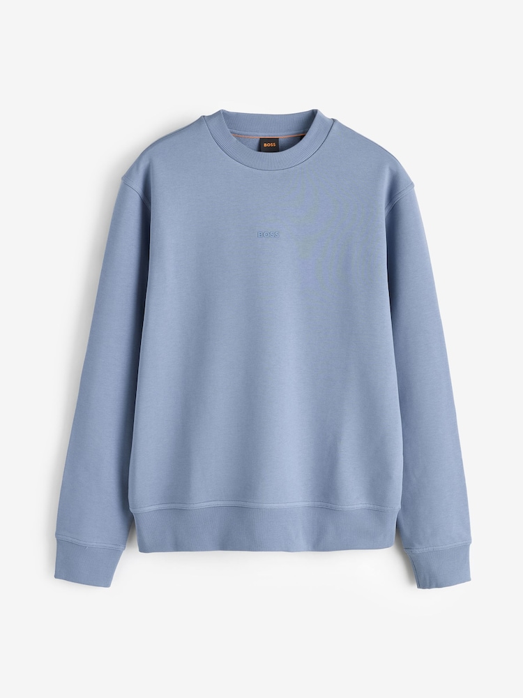 BOSS Blue Regular Fit Logo Crew Neck Sweat Top - Image 4 of 4 BOSS Blue Regular Fit Logo Crew Neck Sweat Top - Image 4 of 4