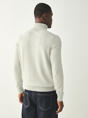 BOSS Natural Regular Fit Roll Neck Logo Jumper - Image 2 of 4