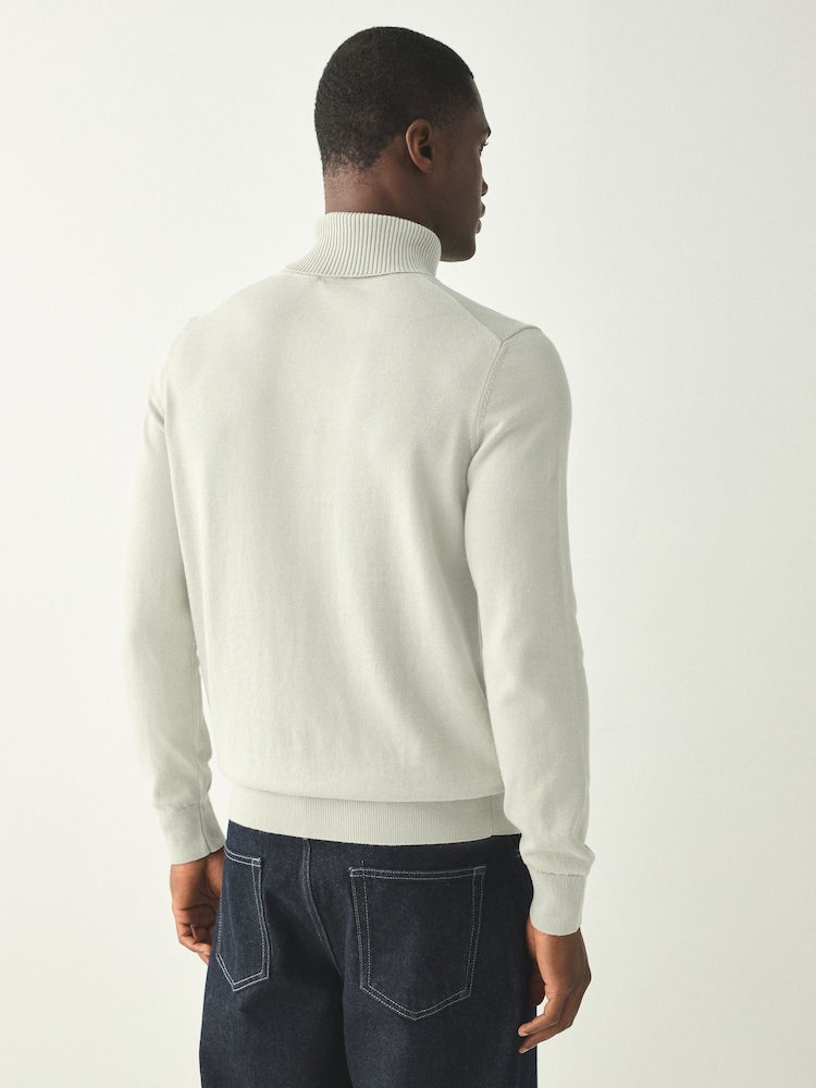 BOSS Natural Regular Fit Roll Neck Logo Jumper - Image 2 of 4 BOSS Natural Regular Fit Roll Neck Logo Jumper - Image 2 of 4