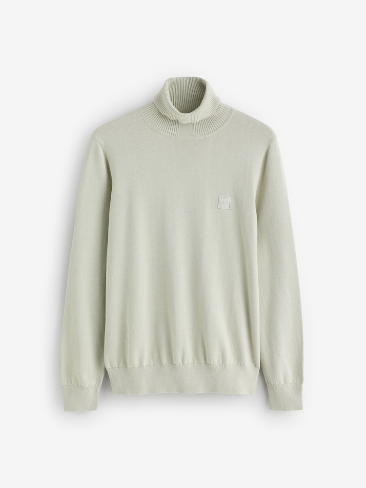 BOSS Natural Regular Fit Roll Neck Logo Jumper - Image 4 of 4 BOSS Natural Regular Fit Roll Neck Logo Jumper - Image 4 of 4