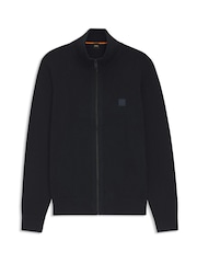BOSS Blue Regular Fit Logo Full Zip Knitted Cardigan - Image 1 of 1