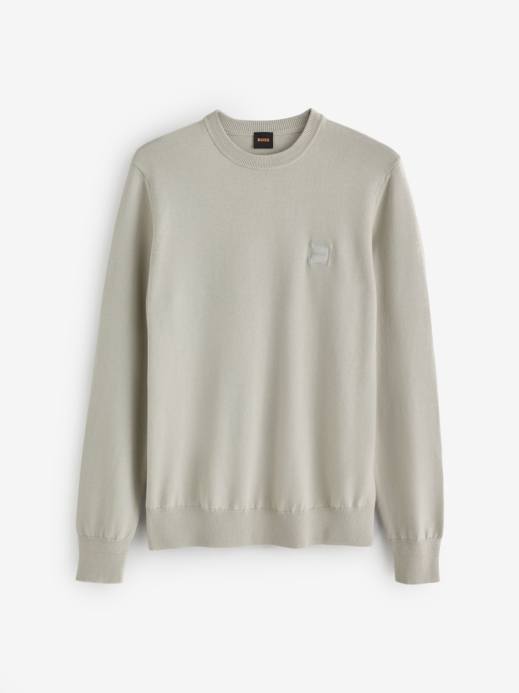 BOSS Natural Regular Fit Kanovano Crew Neck Logo Jumper - Image 4 of 4 BOSS Natural Regular Fit Kanovano Crew Neck Logo Jumper - Image 4 of 4