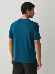 BOSS Teal Blue Regular Fit Logo T-Shirt - Image 2 of 4