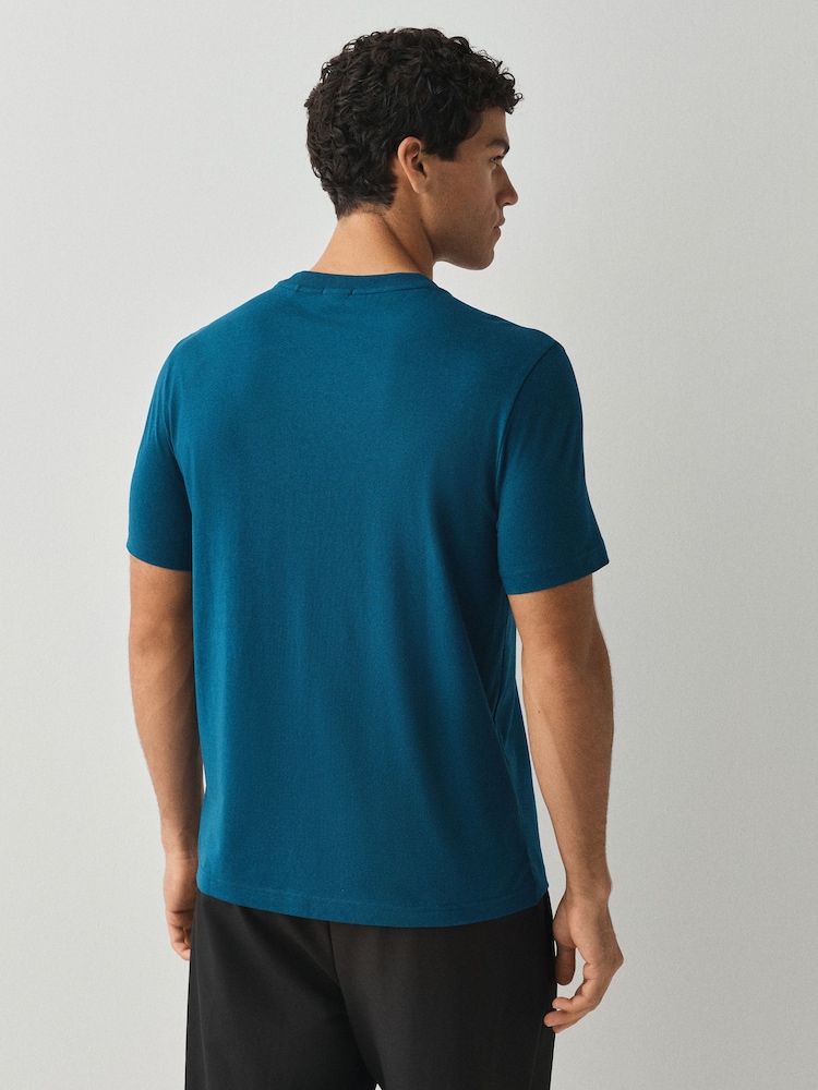 BOSS Teal Blue Regular Fit Logo T-Shirt - Image 2 of 4 BOSS Teal Blue Regular Fit Logo T-Shirt - Image 2 of 4