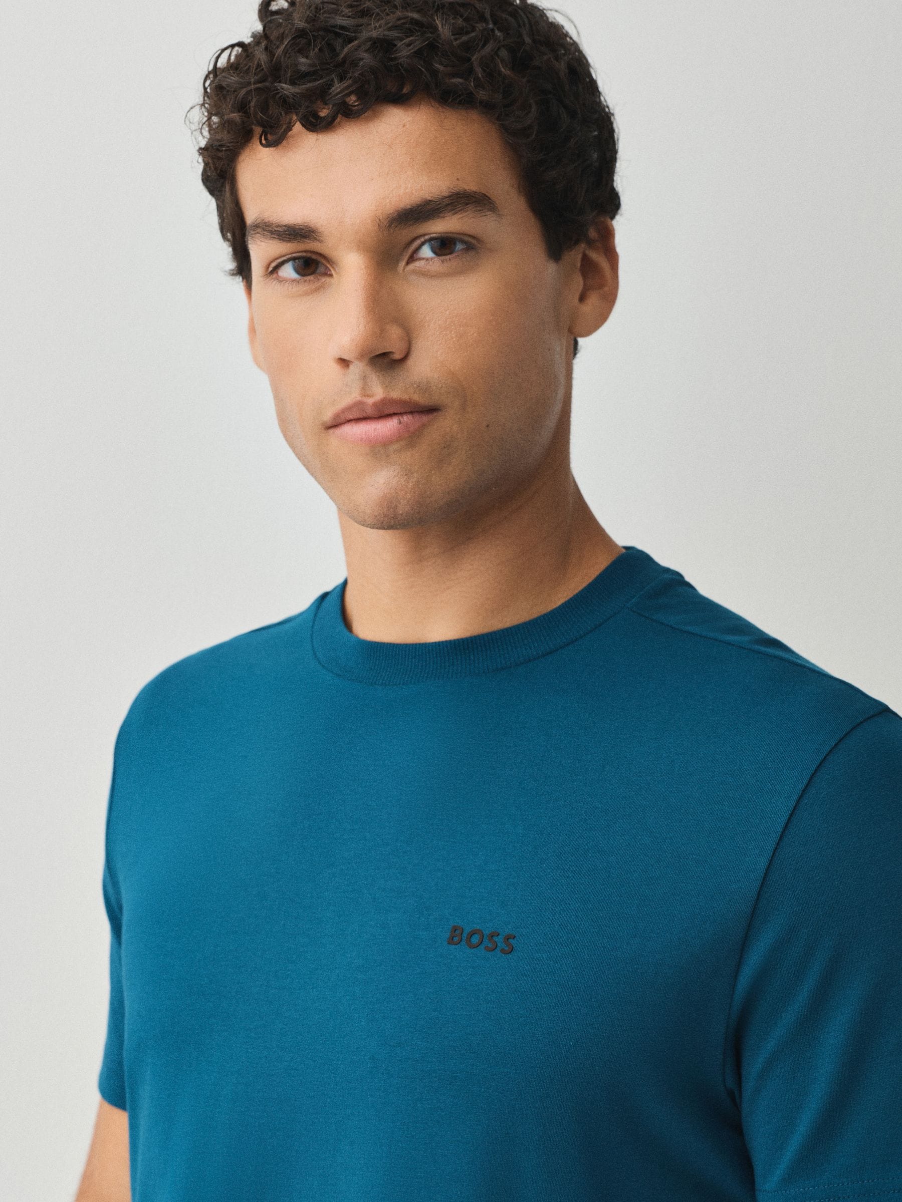 Buy BOSS Teal Blue Regular Fit Logo T-Shirt from Next USA