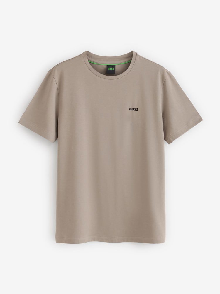 BOSS Neutral/ Brown/ White Crew Neck Short Sleeve T-Shirts 3 Pack - Image 2 of 4 BOSS Neutral/ Brown/ White Crew Neck Short Sleeve T-Shirts 3 Pack - Image 2 of 4