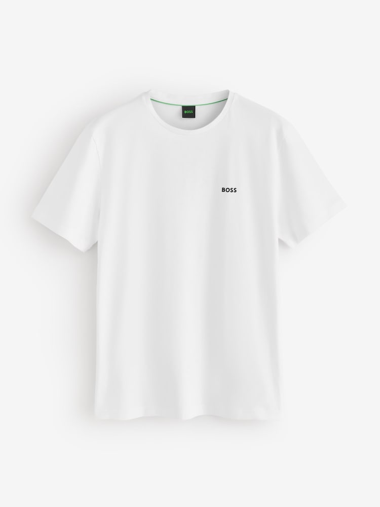 BOSS Neutral/ Brown/ White Crew Neck Short Sleeve T-Shirts 3 Pack - Image 4 of 4 BOSS Neutral/ Brown/ White Crew Neck Short Sleeve T-Shirts 3 Pack - Image 4 of 4