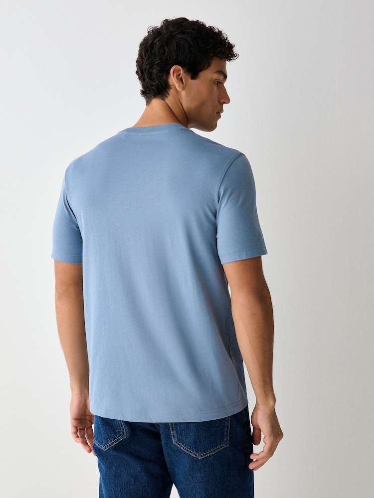 BOSS Blue Regular Fit Graphic Logo T-Shirt - Image 2 of 4