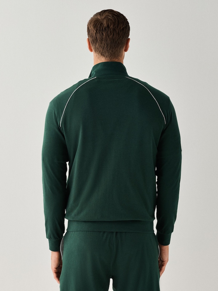 Grün - BOSS Sweatjacke in normaler Passform mit Logo und durchgehendem Reißverschluss - Bild 2 von 4