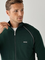 Grün - BOSS Sweatjacke in normaler Passform mit Logo und durchgehendem Reißverschluss - Bild 3 von 4
