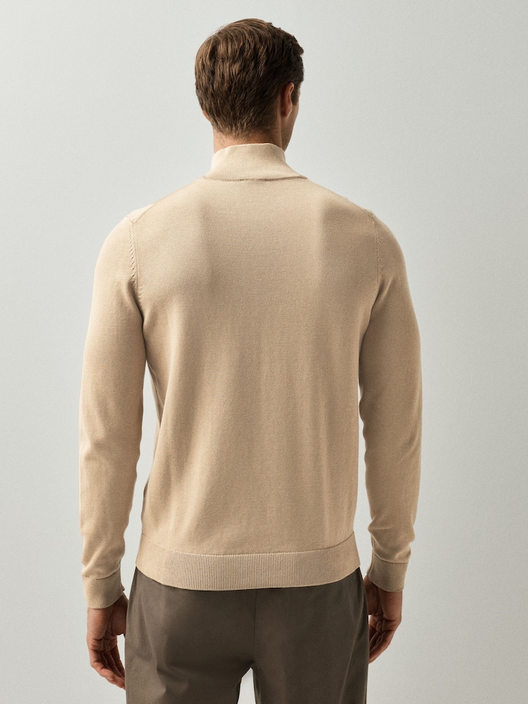 HUGO Natural Regular Fit Logo Knit Jumper - Image 2 of 4 HUGO Natural Regular Fit Logo Knit Jumper - Image 2 of 4