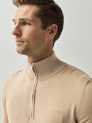 HUGO Natural Regular Fit Logo Knit Jumper - Image 3 of 4