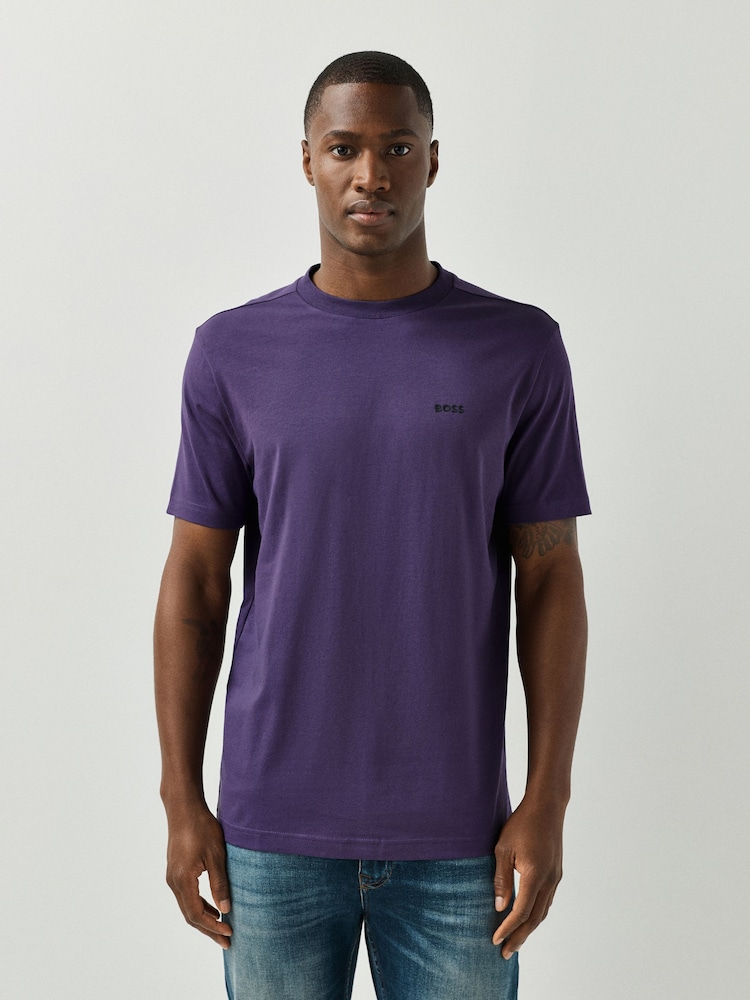 Púrpura - Camiseta de corte regular con logotipo de BOSS - Imagen 1 de 4