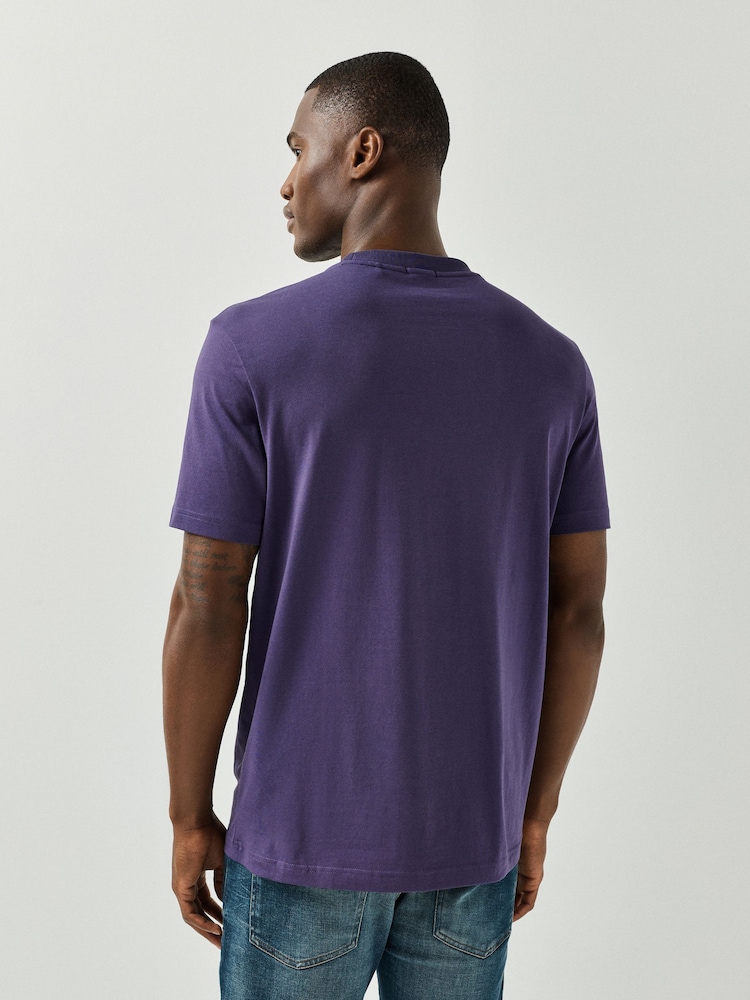 Púrpura - Camiseta de corte regular con logotipo de BOSS - Imagen 2 de 4