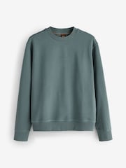 BOSS Teal Green Regular Fit Logo Crew Neck Sweat Top - Image 4 of 4