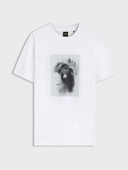 BOSS White Regular Fit Graphic Logo T-Shirt - Image 1 of 1