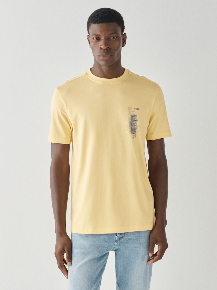 BOSS Yellow Regular Fit Graphic T-Shirt - Image 1 of 4 BOSS Yellow Regular Fit Graphic T-Shirt - Image 1 of 4