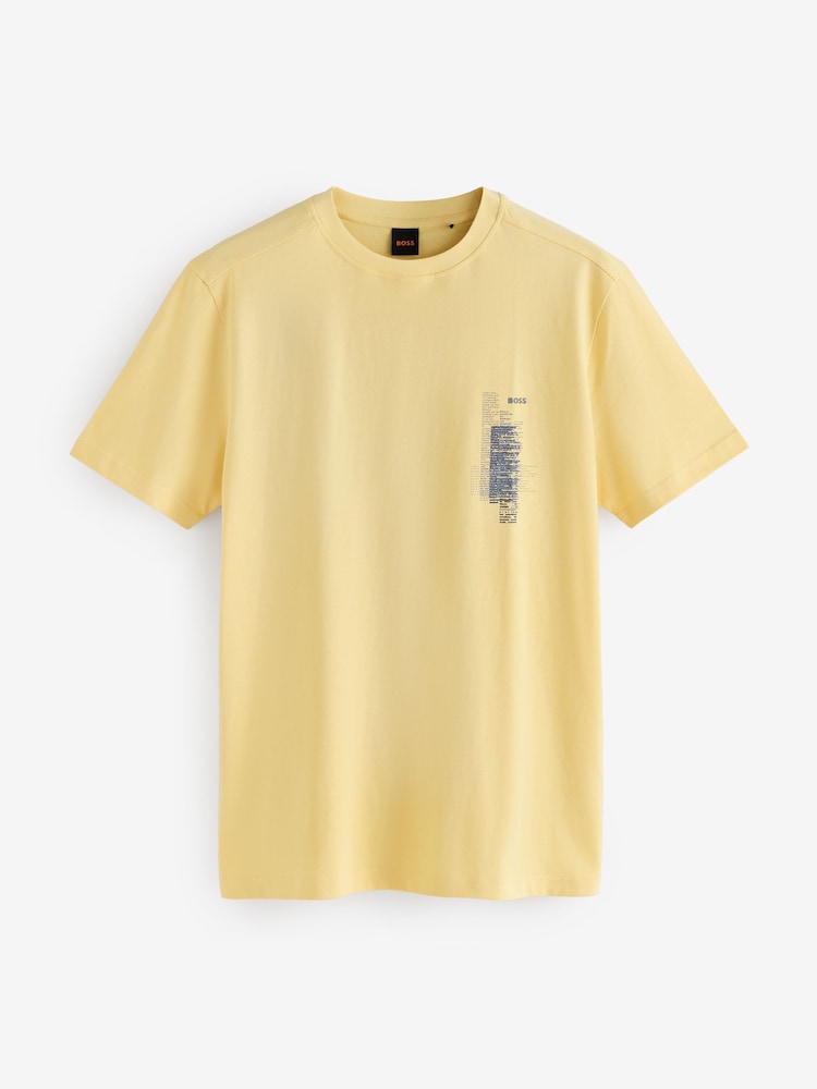 BOSS Yellow Regular Fit Graphic T-Shirt - Image 4 of 4 BOSS Yellow Regular Fit Graphic T-Shirt - Image 4 of 4