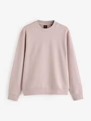 BOSS Cream Regular Fit Logo Crew Neck Sweat Top - Image 1 of 1