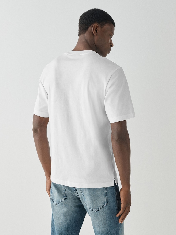 HUGO White Regular Fit Floral Logo T-Shirt - Image 2 of 4 HUGO White Regular Fit Floral Logo T-Shirt - Image 2 of 4