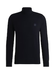 BOSS Blue Regular Fit Roll Neck Logo Jumper - Image 1 of 1