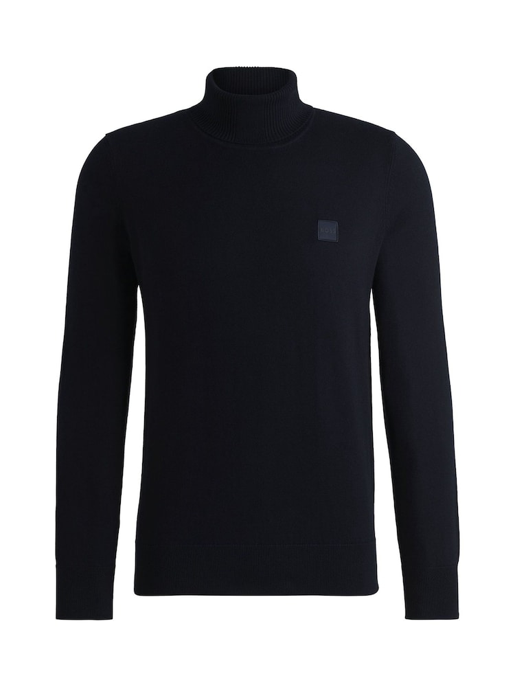 BOSS Blue Regular Fit Roll Neck Logo Jumper - Image 1 of 1 BOSS Blue Regular Fit Roll Neck Logo Jumper - Image 1 of 1