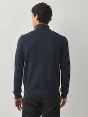 BOSS Blue Regular Fit Roll Neck Logo Jumper - Image 2 of 4