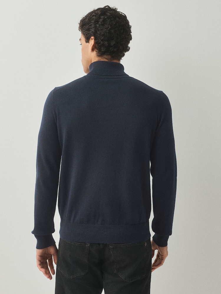 BOSS Blue Regular Fit Roll Neck Logo Jumper - Image 2 of 4 BOSS Blue Regular Fit Roll Neck Logo Jumper - Image 2 of 4