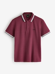 BOSS Pink Regular-Fit Paddy Tipped Collar Polo Shirt - Image 1 of 1